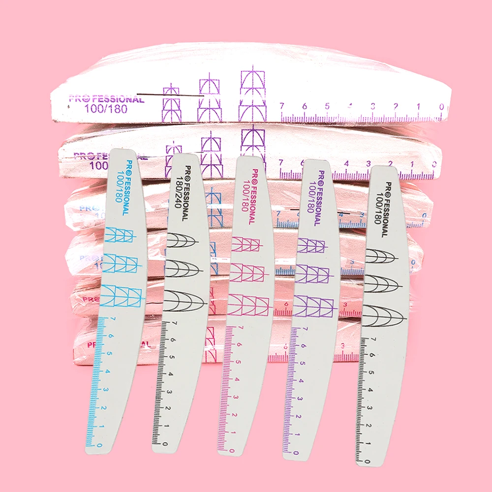 

50pcs Nail File Professional Wooden Sanding Buffer Block Pedicure Manicure UV Gel Nail Polish Files For Artificial Nail Tips