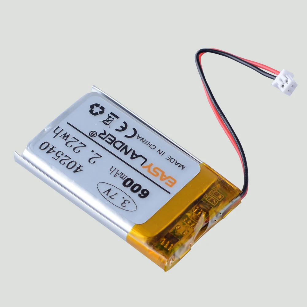 XHR-2P 1.25 مللي متر 3.7 فولت 600 مللي أمبير 402540 ليثيوم بوليمر قابلة للشحن يبو بطارية ليثيوم أيون ل GPS MP3 تنقية ساعة ذكية ضوء الليل
