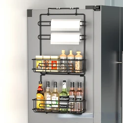 Kitchen refrigerator side shelf, spice storage rack, space saving kitchen paper tube/cling film storage rack 3/4 layers Storage