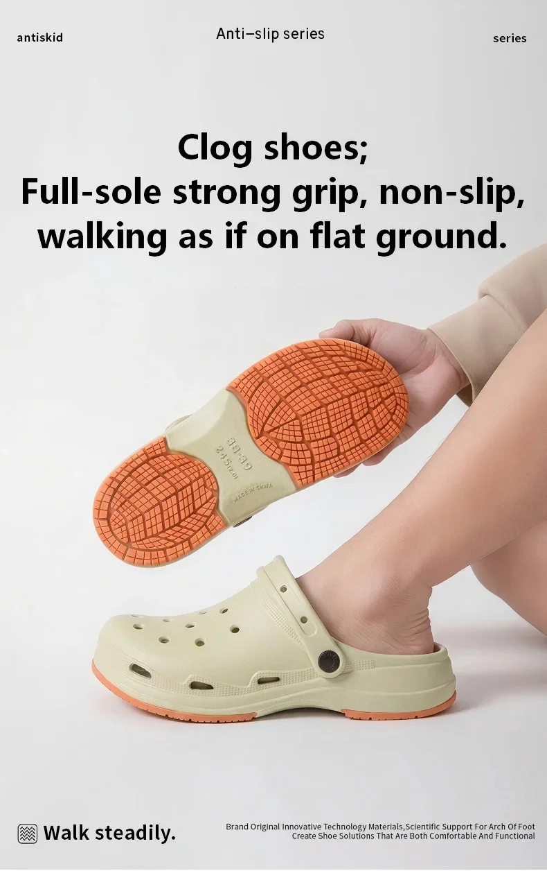 ZUOFU Unisex Klassische Zweifarbige EVA-Clogs, Rutschfeste Leichte Schuhe für Frühling und Sommer, für drinnen und draußen, Strand und Garten – Detail 1
