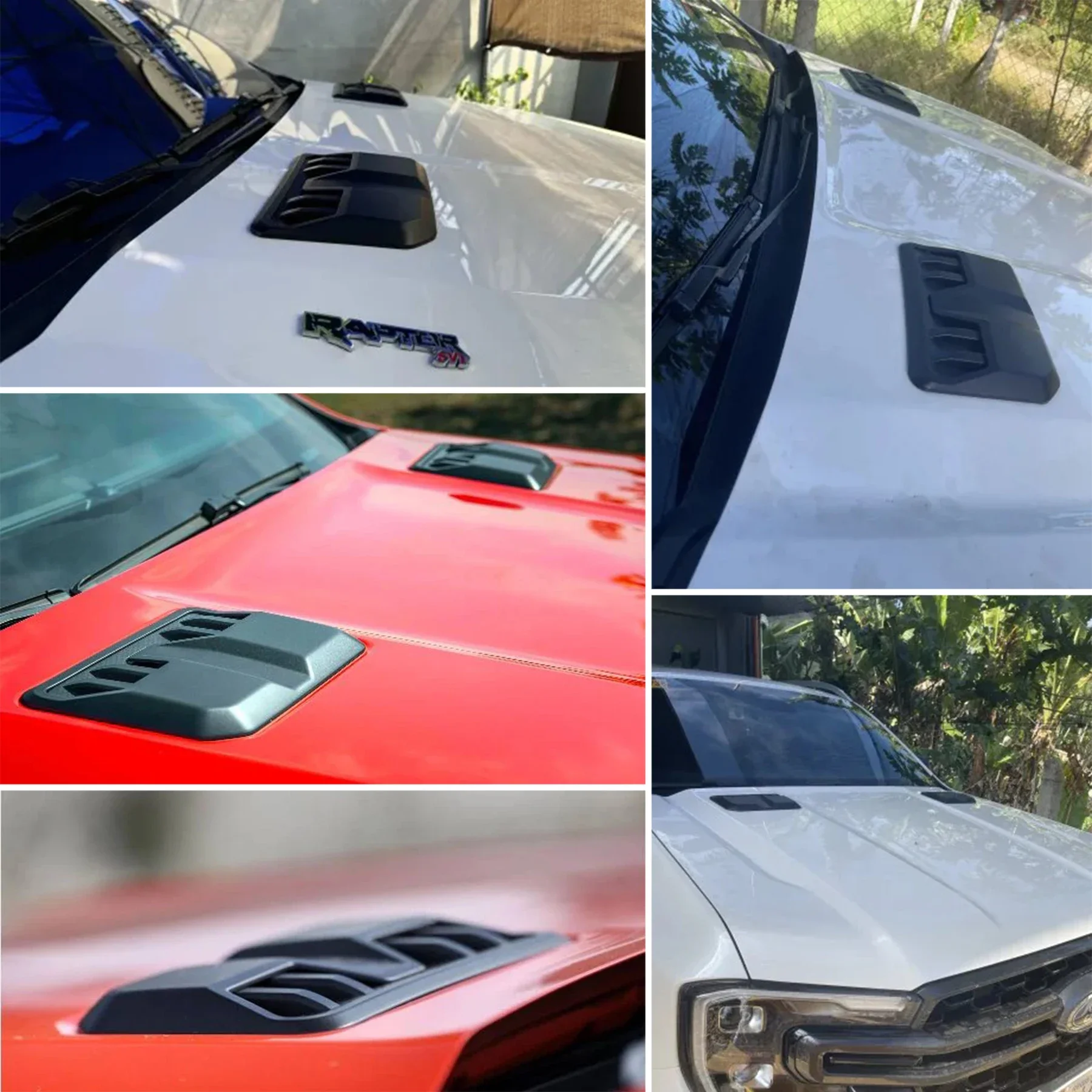 

Universal Air Intake Grille Inlet Trim for Ford Ranger Raptor Everest 2022-2024 Car Exterior Hood Vent Scoop Decorative Cover