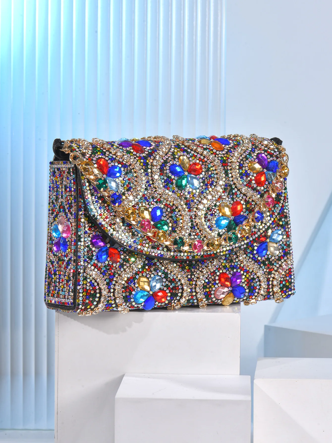 Gem dinner bag Diamond setting Celebrity temperament Versatile portable banquet bag Ladies dinner bag Handbag