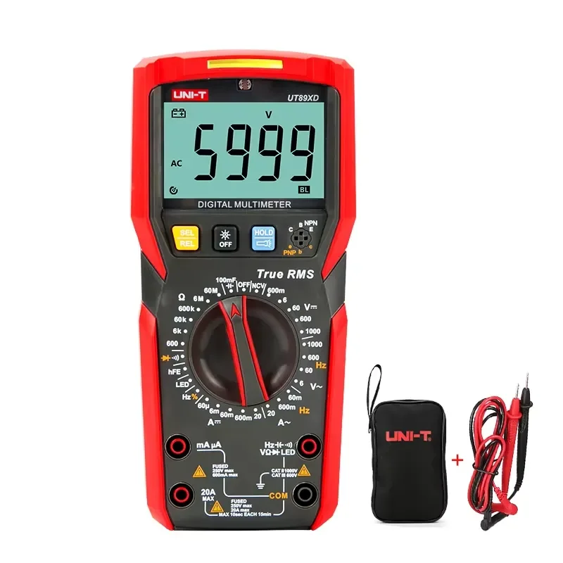 

Smart Mini Handheld UT89XD 6000-Digit LED Display Multimeter Portable AC/DC Voltmeter High-Speed Electronic Measuring