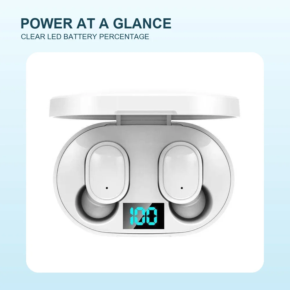 Digital Display TWS Bluetooth 5.0 Wireless Earbuds Mini In-Ear Headphones Stereo Calls with LED Charging Case - view 2