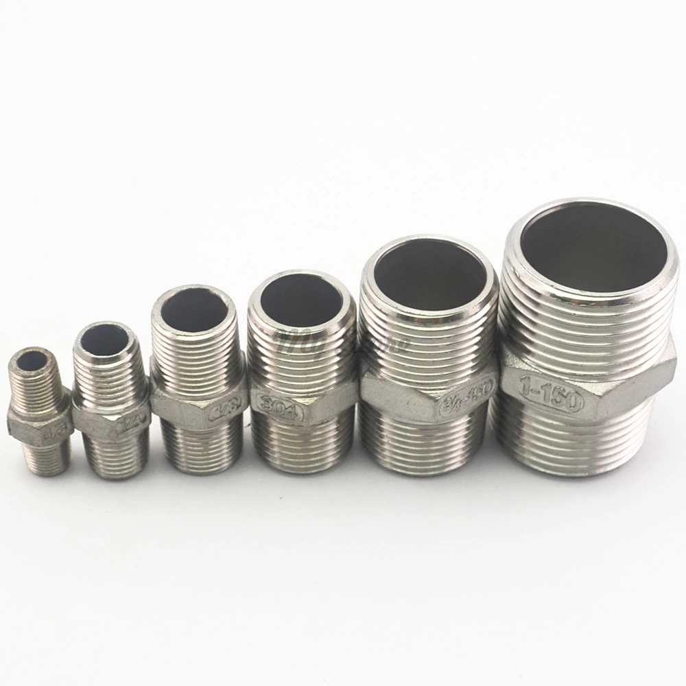 

1/8 1/4 3/8 1/2 3/4 1" Male Hex Nipple Union 304 Stainless Pipe Fitting Connector Coupler Water Oil Air Thread Adapter