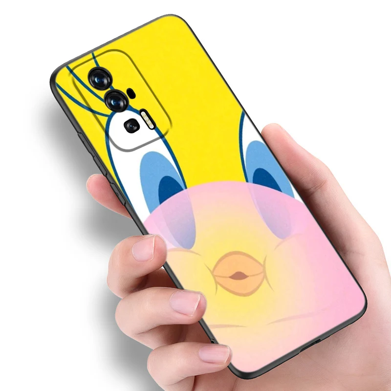 Yellow Cartoon Bird Black Silicone Phone Case For Redmi 10 Prime A1 A2 Plus K30 K40 Gaming K60 Pro 9 9A 9C 9T 10A 10C 12 12C 13C image 3
