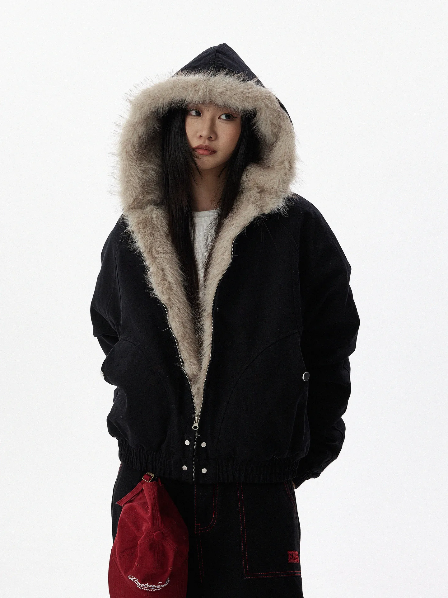 Men Short Hooded Parka Men Thickened Warm Cotton Coat Men American Style Fur Collar Outerwear Men Casual Windproof Fleece Parkas