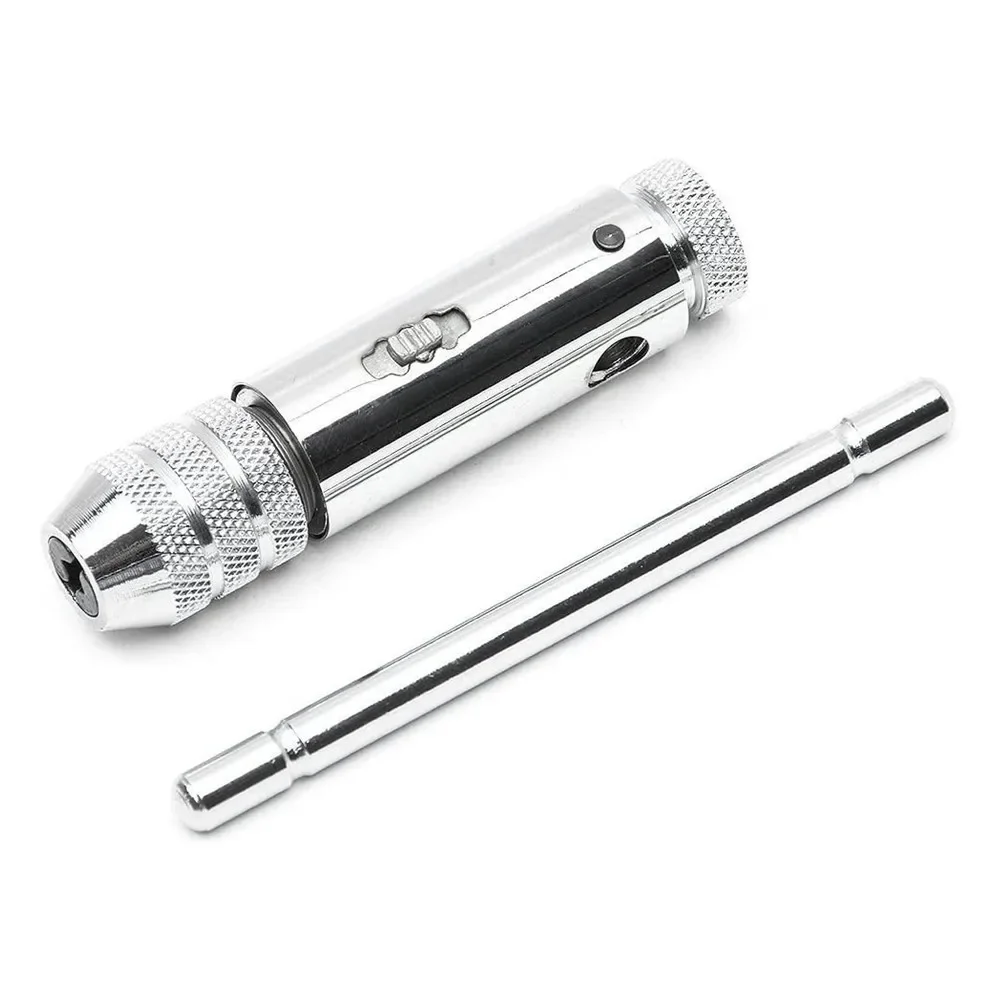 Engineers M3-M8 Lengthen Reversible T Handle Ratchet Tap Taps Wrenches Wire tapping Wrench Silver Adjustable Holder Tool