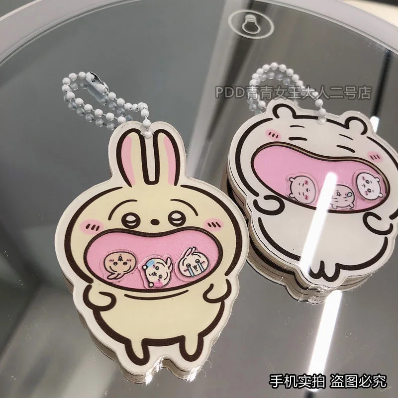 Kawaii Chiikawa Usagi Hachiware Rocker Pendant Key Chain Acrylic Bag Pendant Bag Parts & Luggage Accessories Purse Accessories