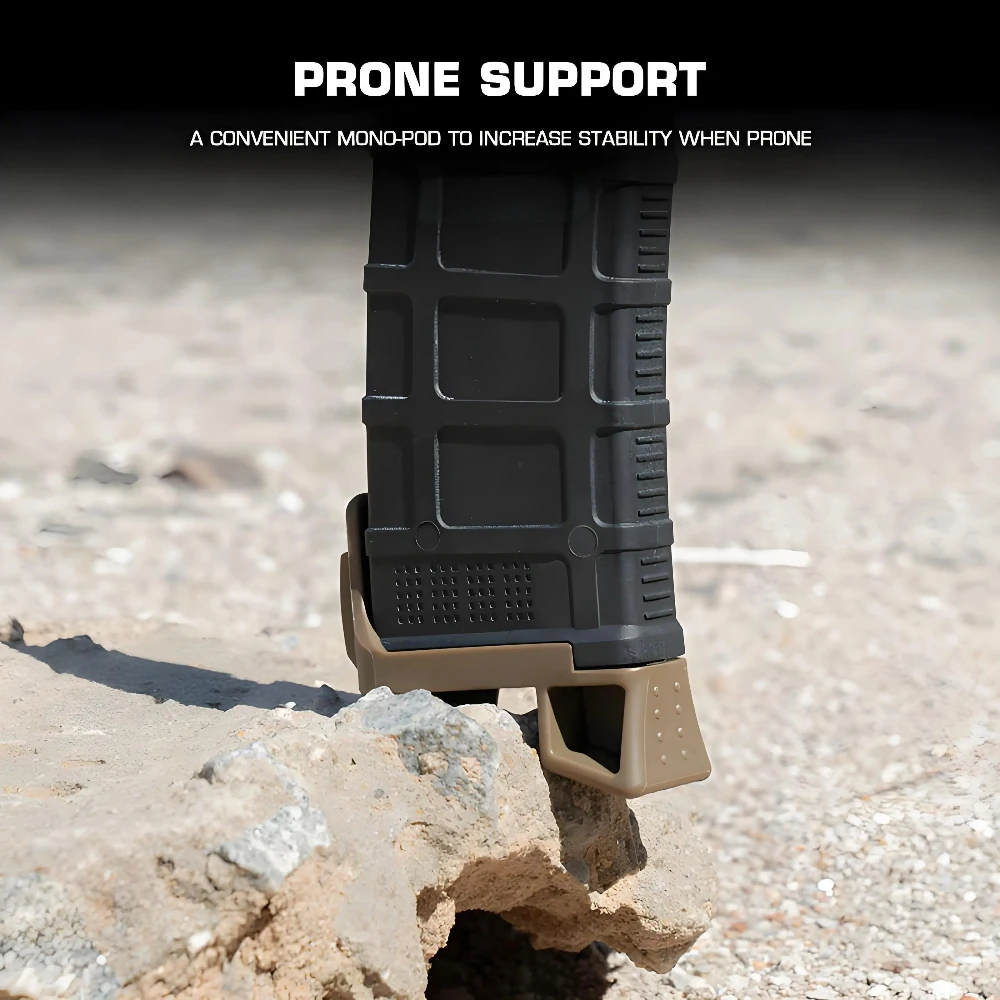 GBB PMAG Base Quick-Pull Hunting Magazine Adapter with Prone Support Monopod for Airsoft Mag Includes Multi-Tool for Sights