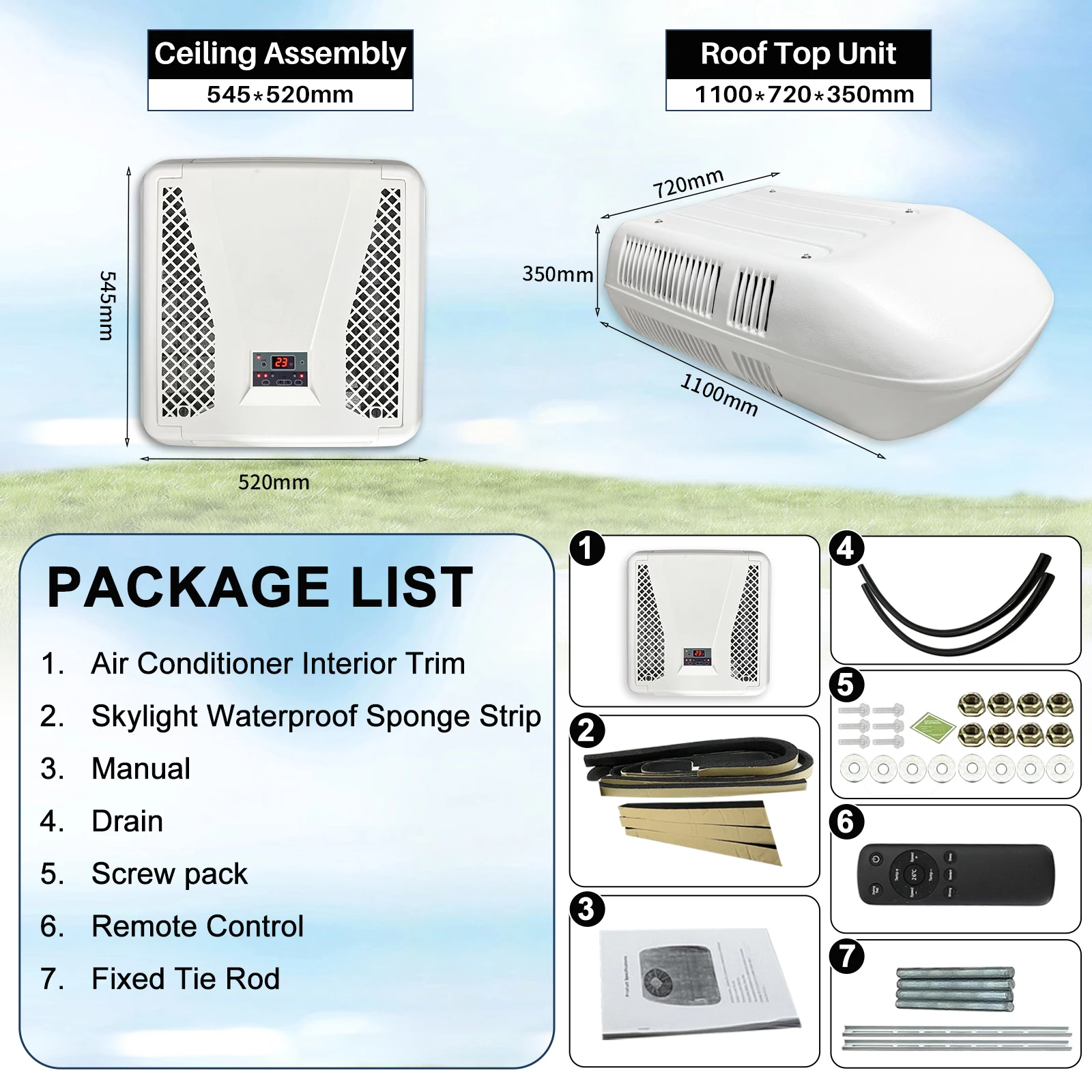 AC RV 110V AC R410a dari Produsen, Grosir AC Parkir All-in-one dengan Fungsi Pemanas dan Pendingin