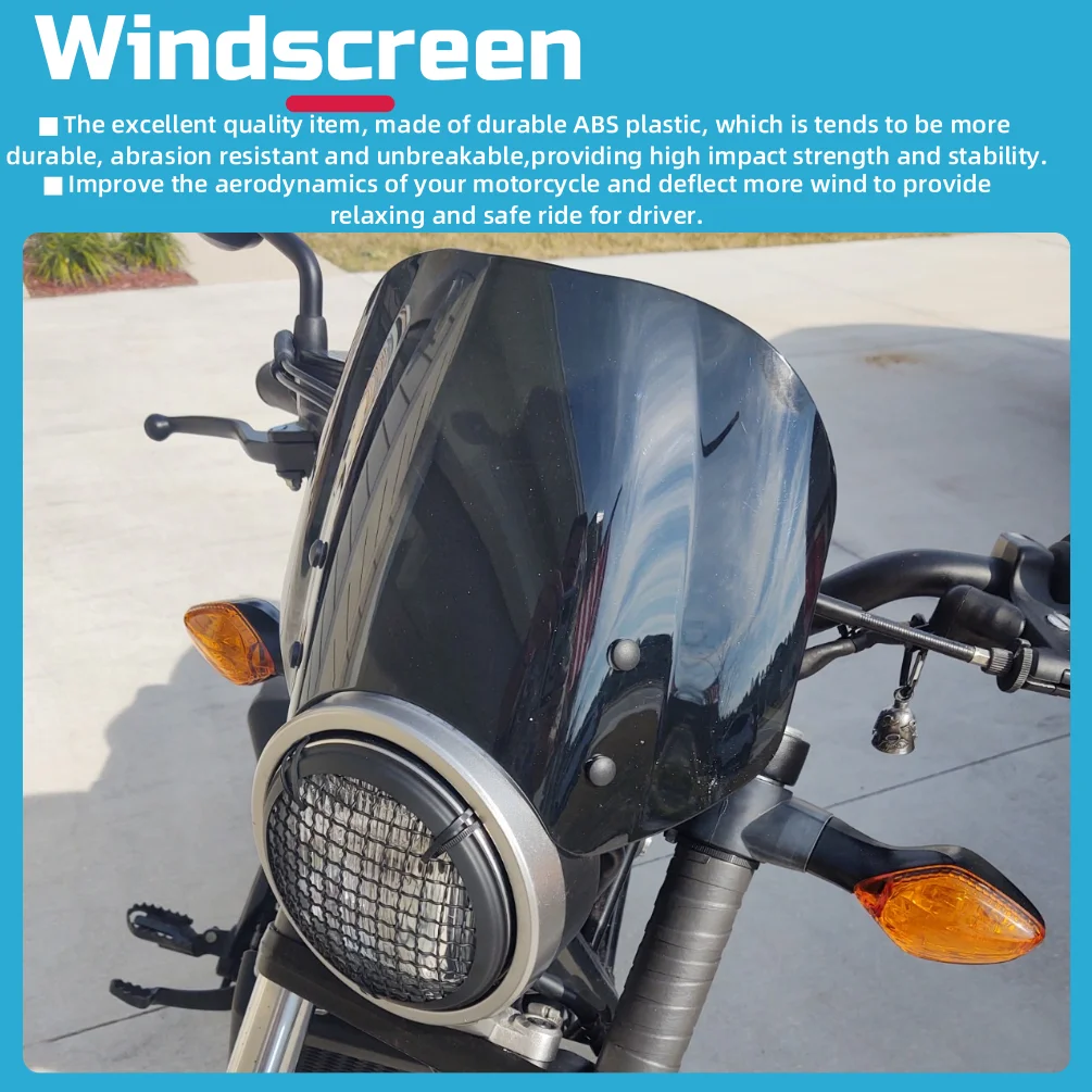 For Honda Rebel CM CMX 300 500 2017-2026 CMX300 CMX500 Windshield Windscreen Motorcycle Wind Deflector Shield Screen Accessories