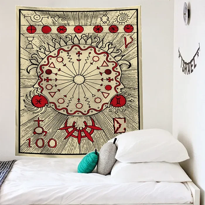 Tarot Tapestry Room Decor Hippie Boho Mandala Witchcraft Supplies Tapestry Wall Hanging Bedroom Aesthetic Decoration Home Gift