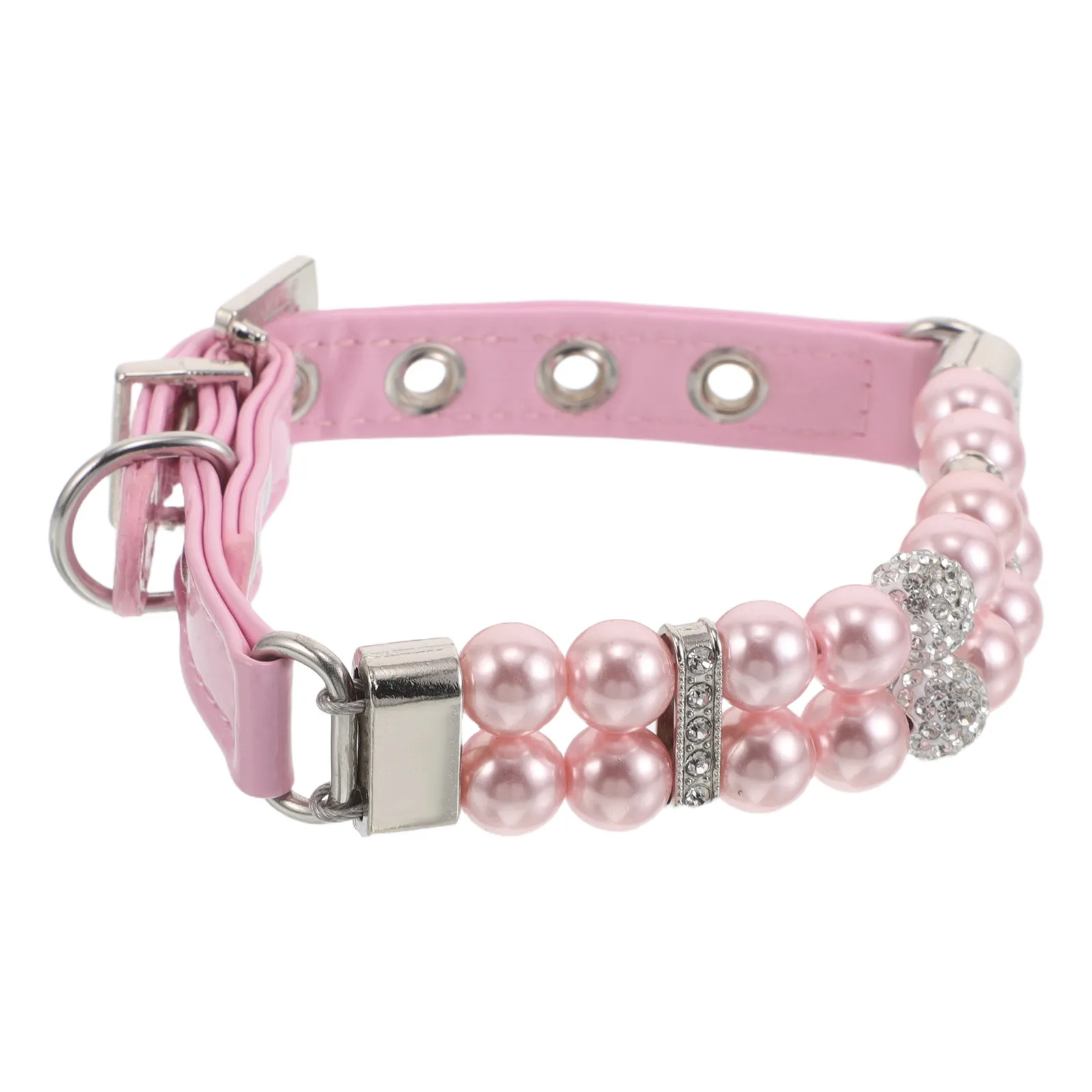 Pearl Small Dog Necklace for Dogs Pet Collar Beaded Wedding PU Pearls Chain Jewelry