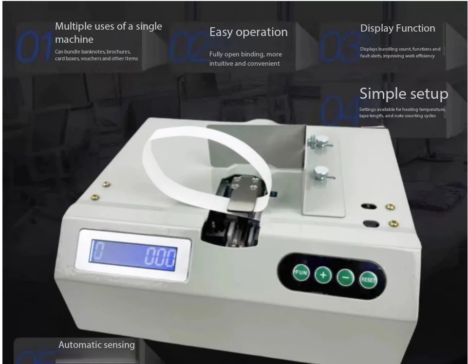 Intelligent Induction Strapping Machine Paper  Binding Machine Multipurpose Banknote Tying Machine Paper Tape 220V