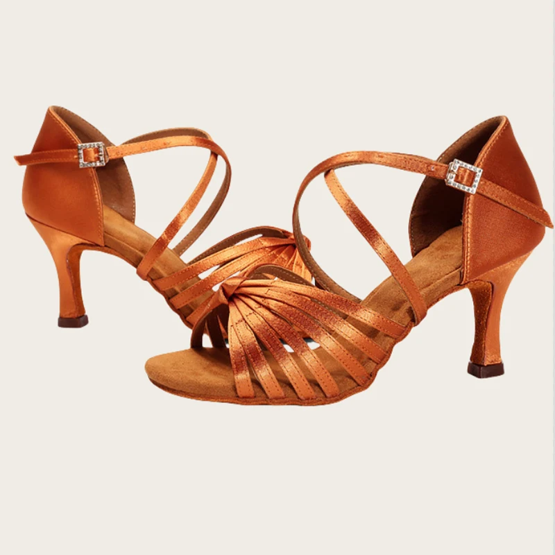 SETA Women Dance Shoes for Girls Ladies Latin Satin Salon Dance Shoes Professional Salsa Tango Party Dance Shoes Training Shoes