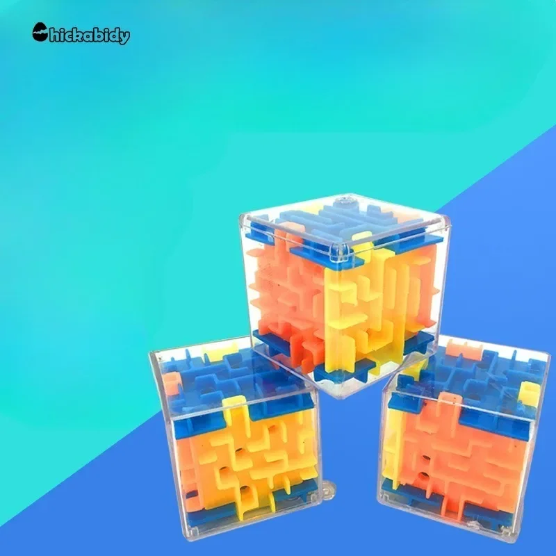 3D Maze Magic Cube Six-sided Transparent PuzzleSpeed Cube Rolling BallMagic Cubes Maze Toys ForChildren Stress RelieverToys