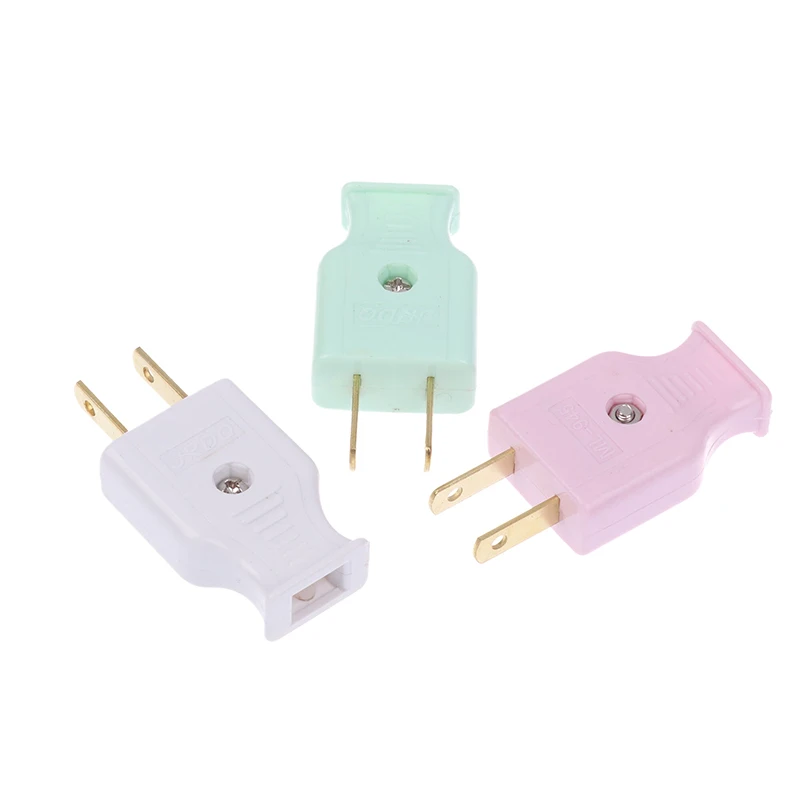 5/10 個オス電気再配線ソケットプラグ 10A 米国組み立て配線プラグアダプタアメリカ 2 極電源コードコネクタ