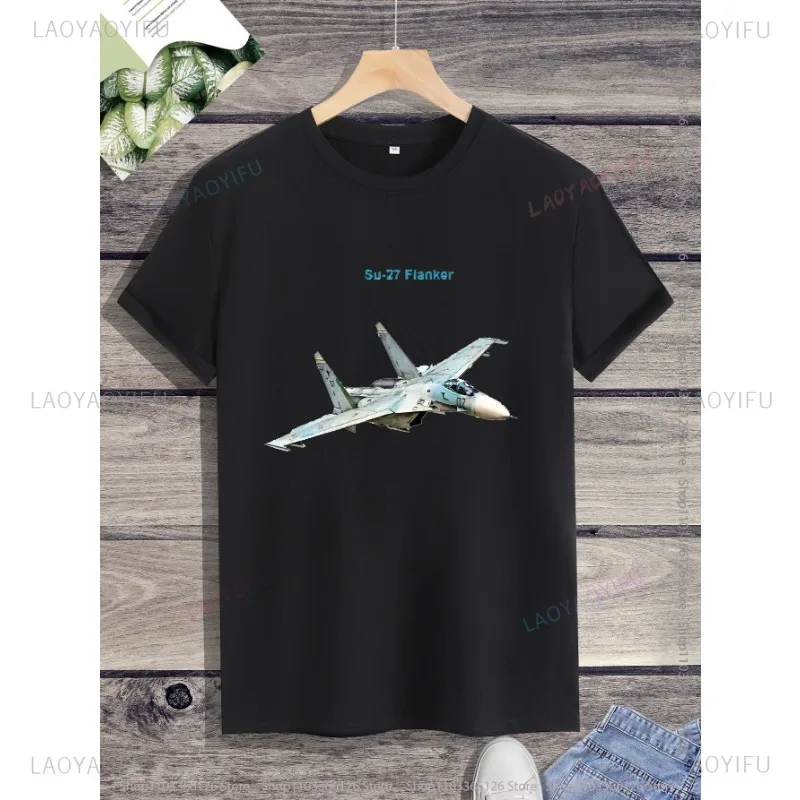 Classic Sukhoi Su-30LL Flanker Warplane Graphic T Shirts for Men Short Sleeve O-neck  Casual New Arrival