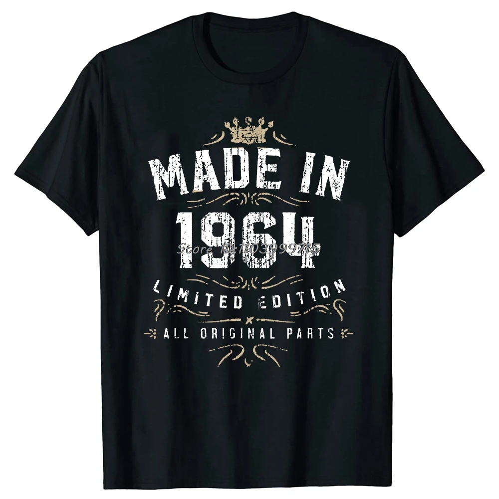 Made In 1964 Shirt Birthday 60 Limited Edition T-shirt Camisas Casual Tops Tees T Shirt Oversized Men Cotton TShirt