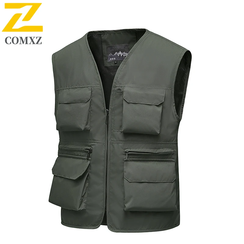 Multi-color Fishing Vest Men's 2025 Autumn New Camping Sleeveless Tools Vests Men Outdoor Travel Hunting V-neck Jacket Waistcoat