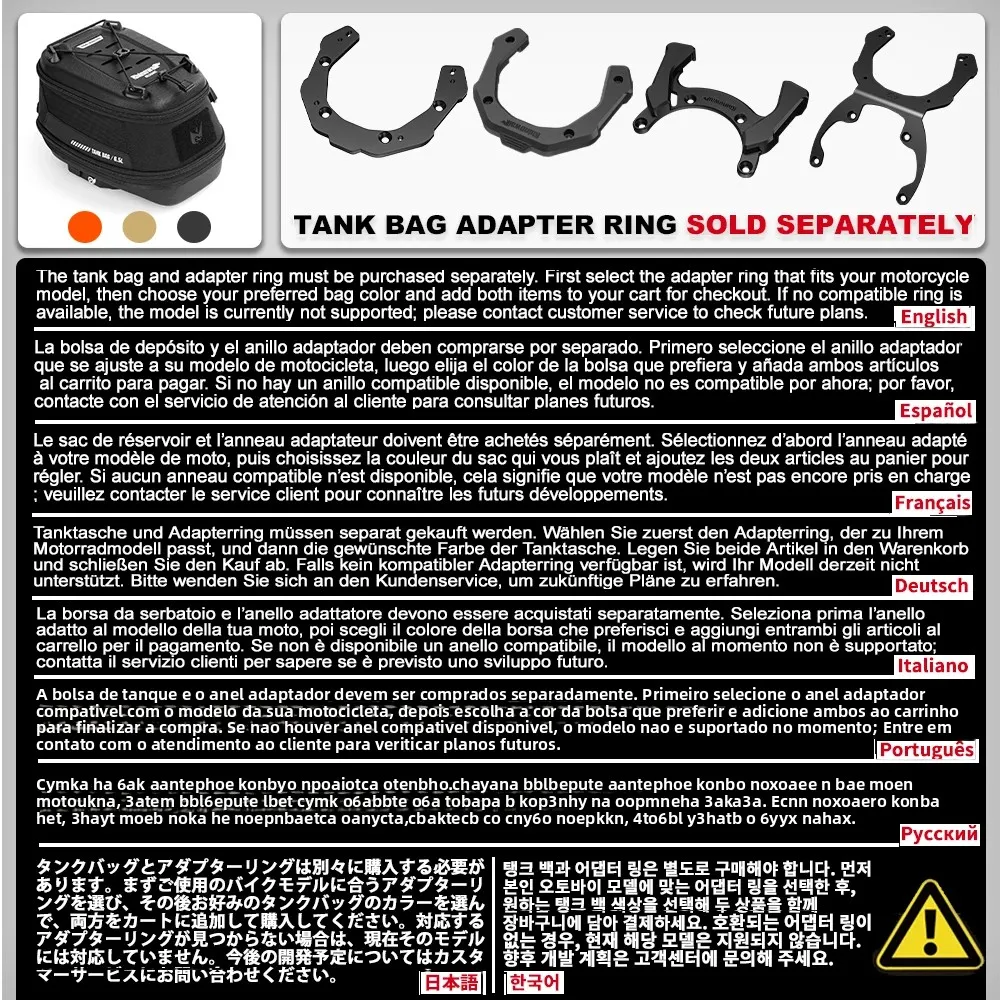 Rhinowalk Motorcycle Magnetic Tank Bag Waterproof Quick Release Dry Front Bag For Yamaha BMW Honda Ducati CFMOTO KTM