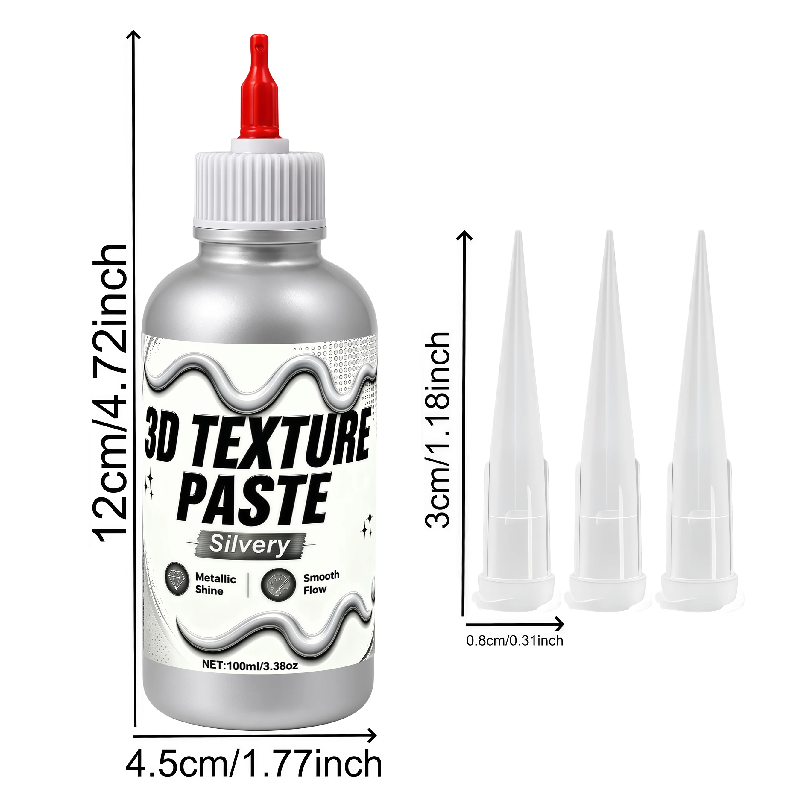 Artistic Texture Paste Acrylic Squeeze Line Paste. Artist Painting Supply, Ready-to-Use with Ultra-Fine Tip for Smooth, precise