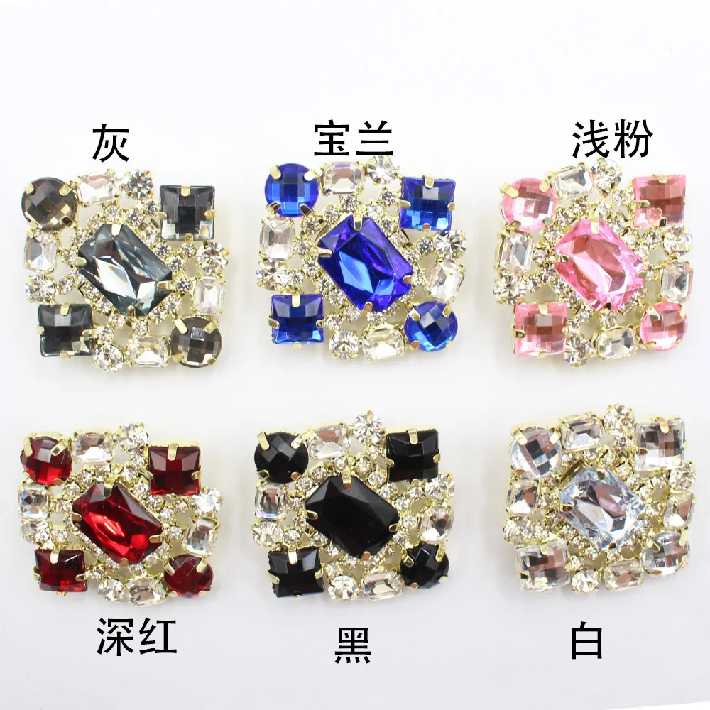 Retro 2pcs/lot brooch, claw chain, welded acrylic material, DIY shirt, tie, ribbon accessory, exquisite gemstone, pin, handicra