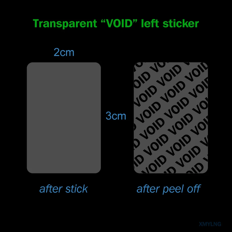 200pcs 2x3cm Transparent VOID Left Sealing Sticker For Box Open Safety Tamper Evident Removal Proof Security Universal Label