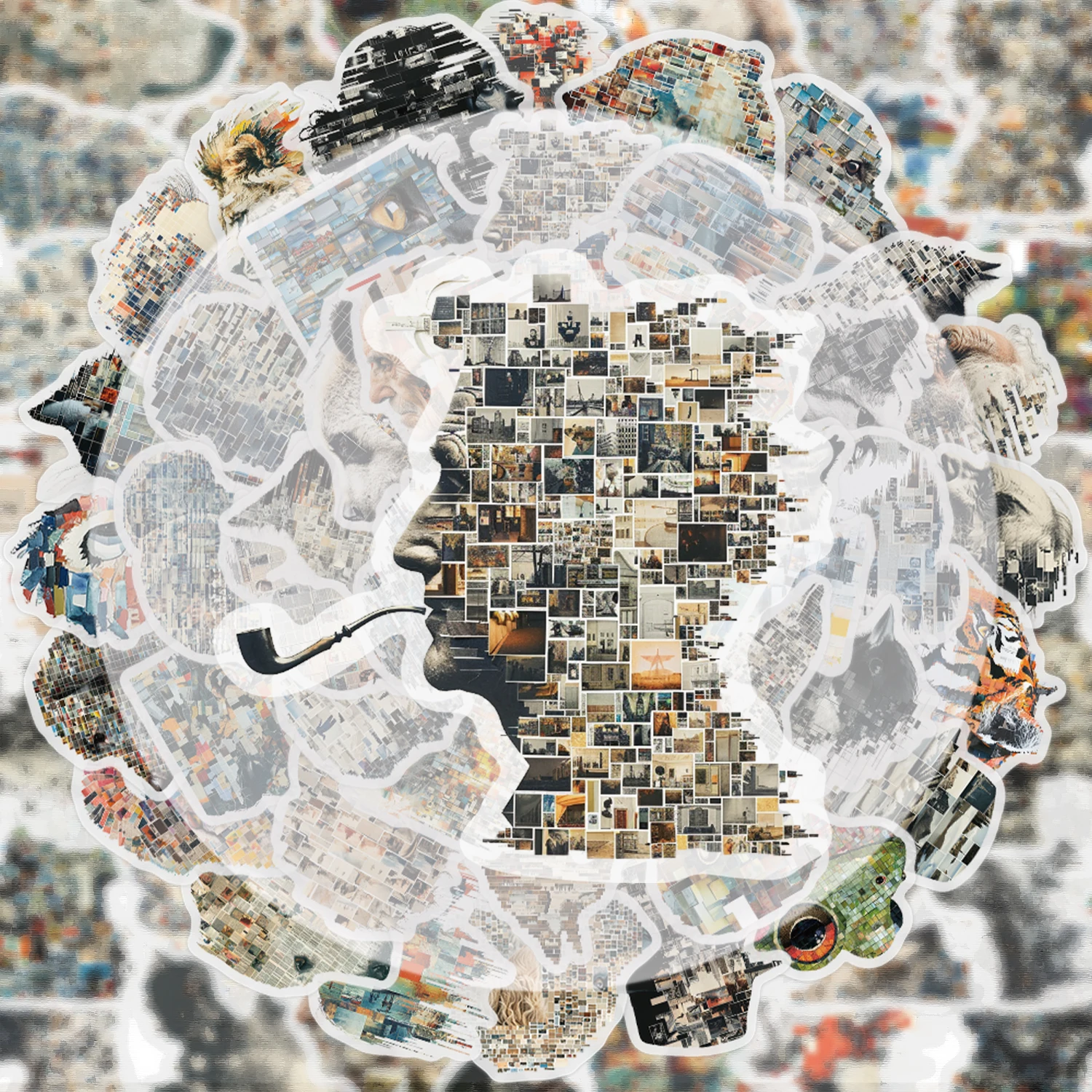 50 Stück Portrait Art Graffiti-Aufkleber, geeignet zum Dekorieren von Wasserflaschen, Laptops, Mobiltelefonen, Koffern, Skateboards, Gitarren, Geschenkboxen und Partydekorationen