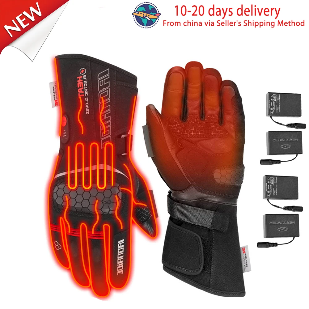 Waterproof Snowmobile Gloves Winter Warm Moto Electric Heating Gloves Skiing Self Heating Gloves Rechargeable Battery