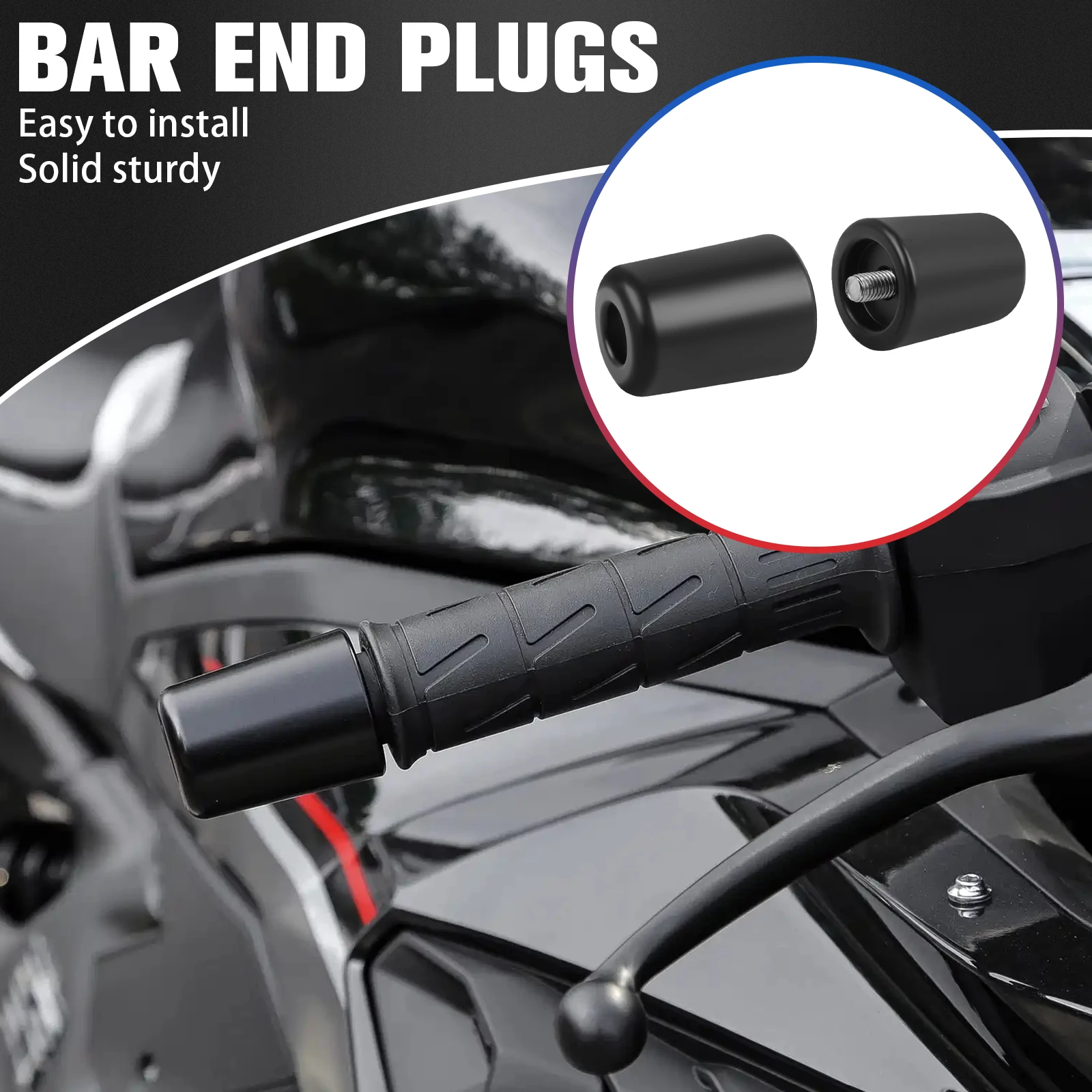 Motorcycle Handlebars Grips Ends Plug Slider For KAWASAKI ER-6N NINJA650 ZX-14R KLR650 VULCAN S 650 ER500 KLE650 NINJA500 Z400