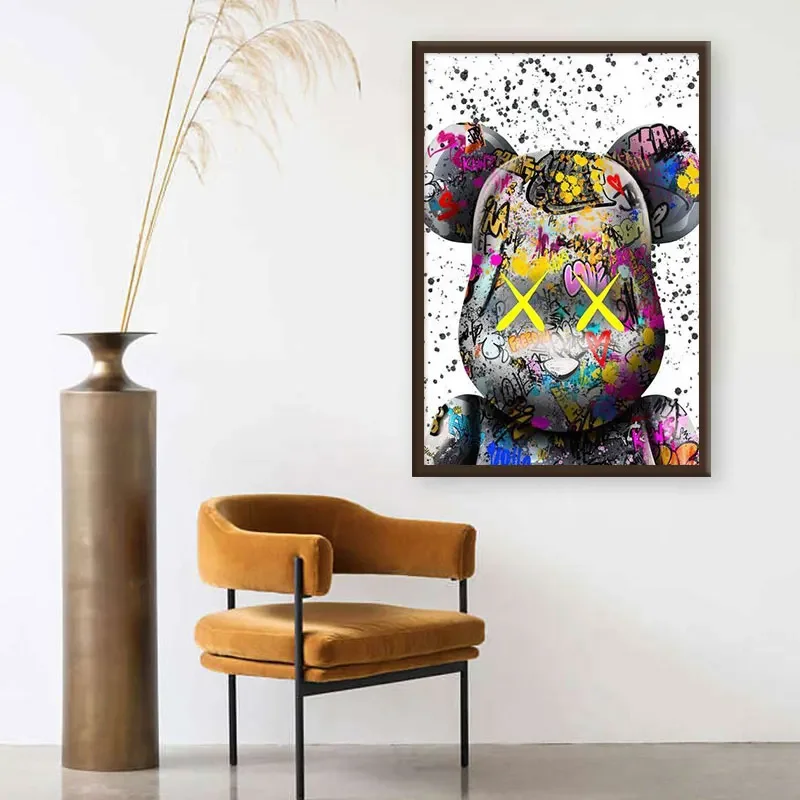 ديزني الكرتون دور الكتابة على الجدران المشارك قماش اللوحة مضحك صورة جدار يطبع المنزل جدارية بار الشارع غرفة نوم الاطفال الديكور هدية