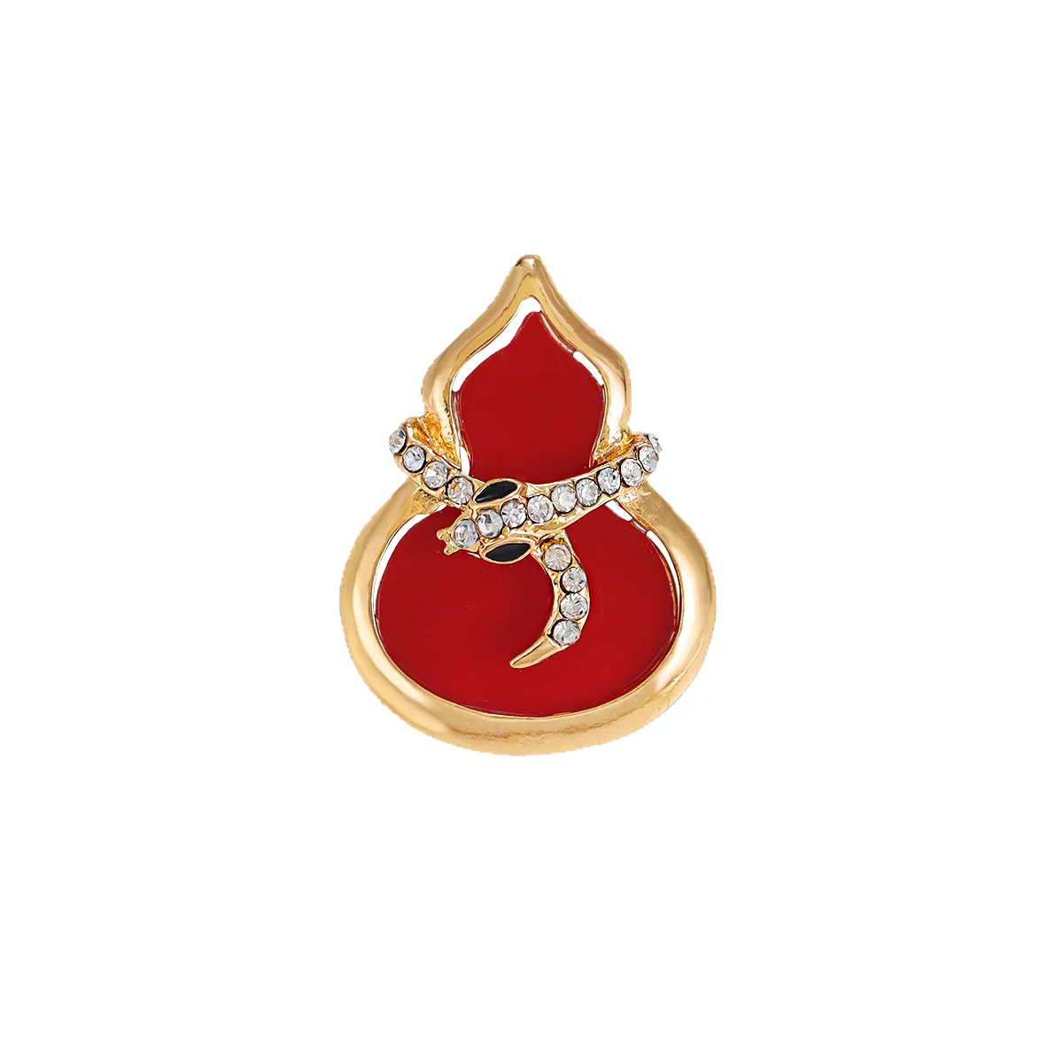 

High-end, Light Luxury Red Gourd Brooch, Full Of Diamonds And Ribbons, Men's And Women's Clothing, Banquets, Daily Jewelry