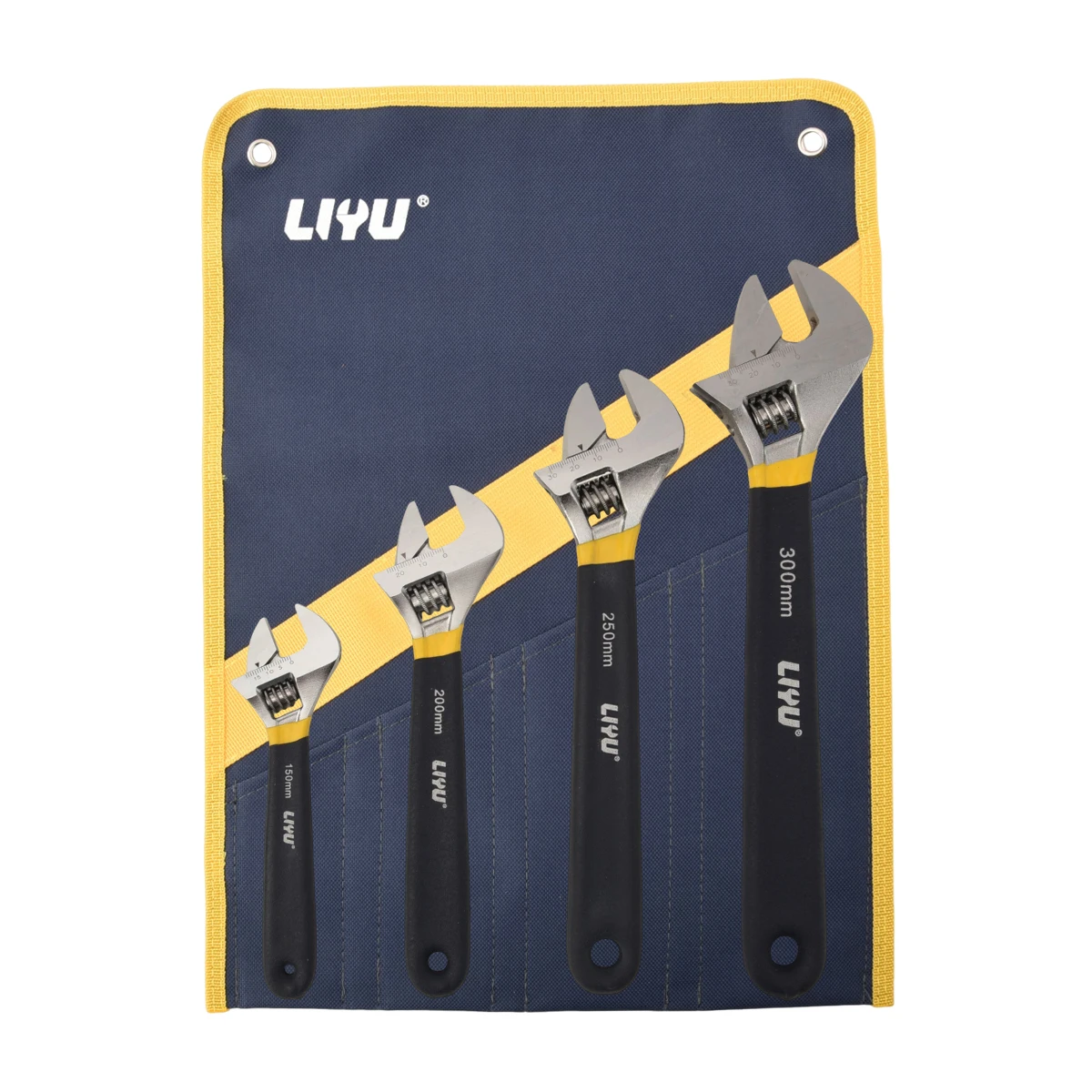 

Multifunctional Adjustable Wrench 4pcs Set Non-slip Plastic Coated Handle Universal Open End Spanner Household Repair Tool Kit