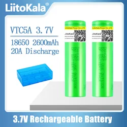 LiitoKala 3.6v 18650 VTC5A 2600mah akumulator litowy US18650VTC5A 30A rozładowanie do latarki zabawki + 18650 box