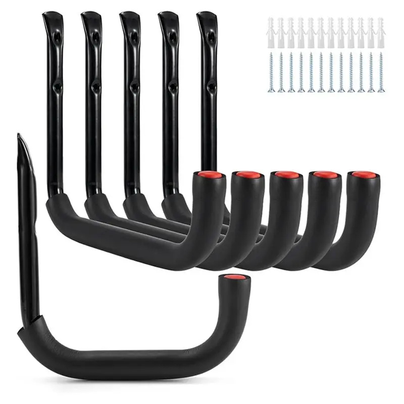 

ABKY-Wall-Mounted Garage Hooks Set Heavy-Duty-For Bikes, Ladders, Tools Organizer Hanger