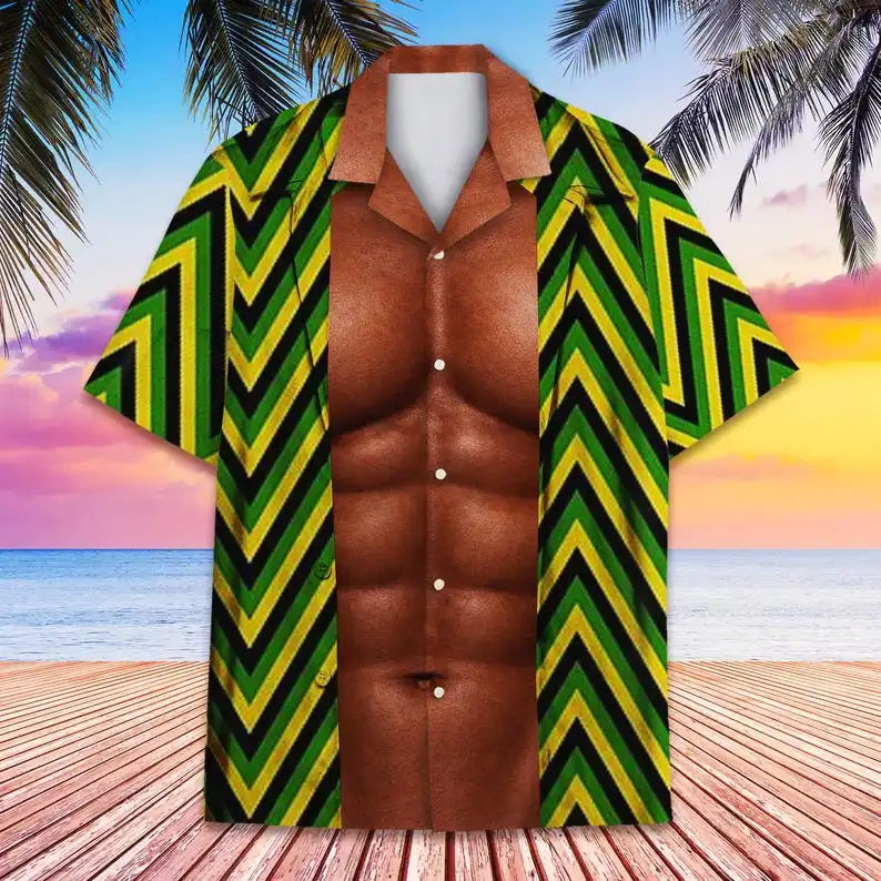 2026 New Style Eye-Catching and Funny Men's Floral Shirt Short-Sleeve Holiday Party Party Loose Casual Sports Beach Top