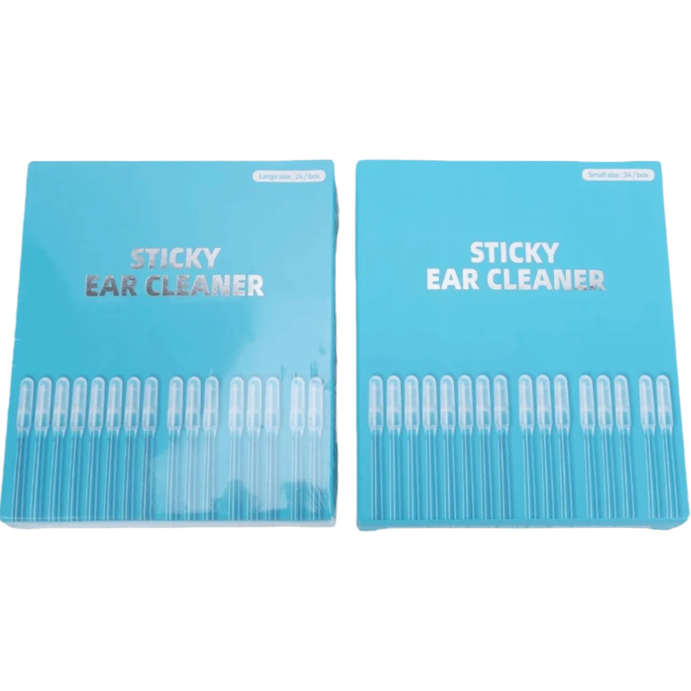 48pcs Reusable Sticky Ear Cleaning Sticks Flexible Soft ABS Handle Reusable Ear Cleaning Tools Rubber Head Washable