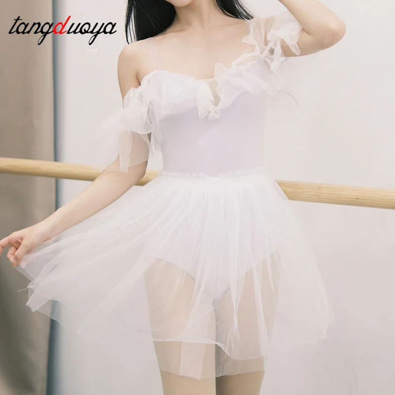 

Гимнастический купальник-боди для взрослых с рюшами на рукавах, однотонный, для женщин и девочек, для балета, танцев, спорта, плавания