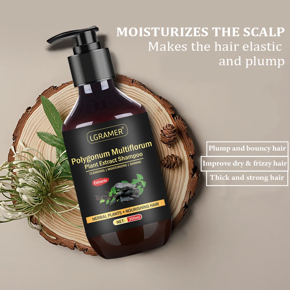 Herbal Polygonum Multiflorum Shampoo Oil Control Dandruff Control Itchy Relief Shampoo Moisturizing Nourishing for Men and Women