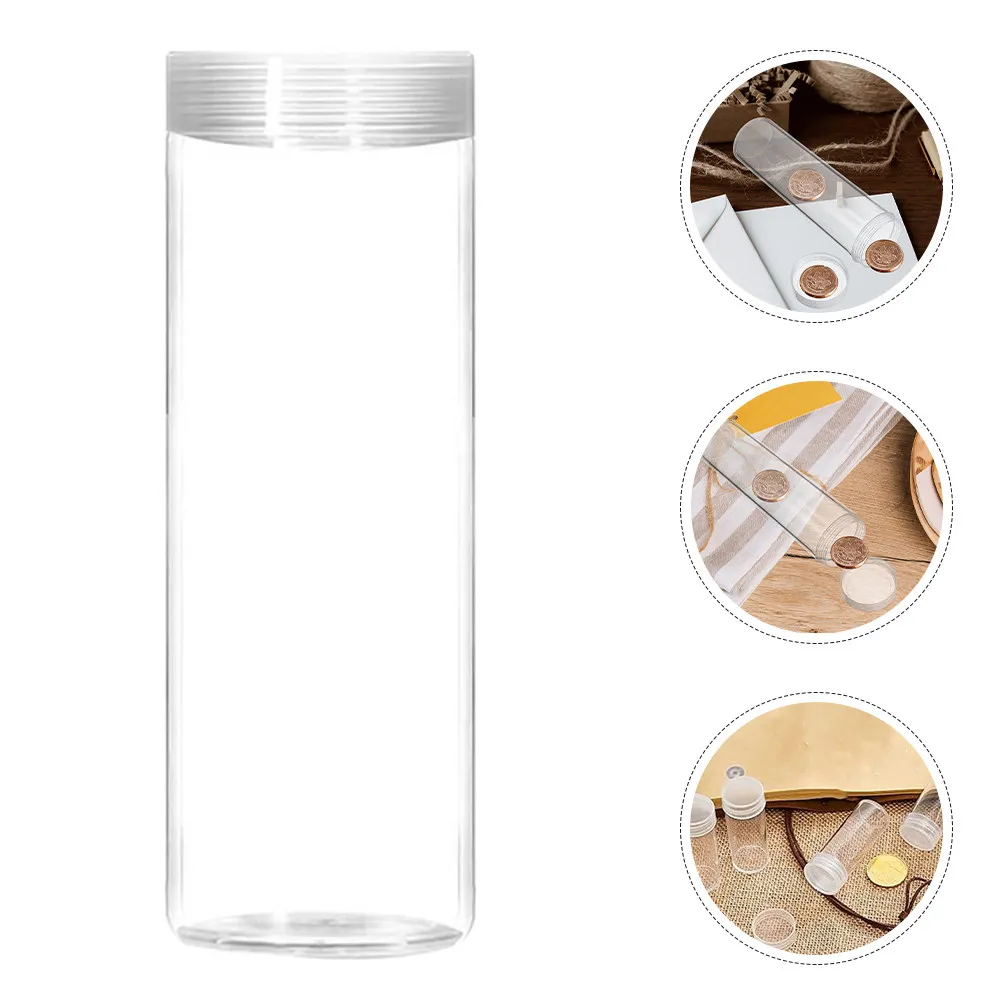 

6Pcs Clear Coin Tubes Plastic Holders for Quarters Dimes Pennies Easy Open Coin Storage Organizer Money Bank Quarter Rolls Tubes