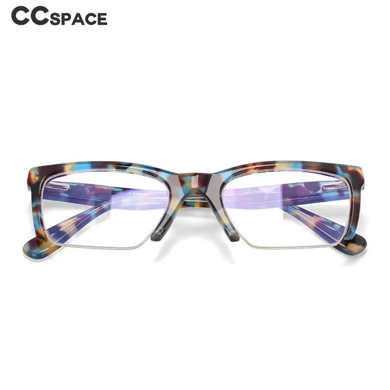 Retro Women\'s Reading Glasses Trendy Half Frame Acetate Eyeglass Frames Women Trend Prescription Glasses R49409
