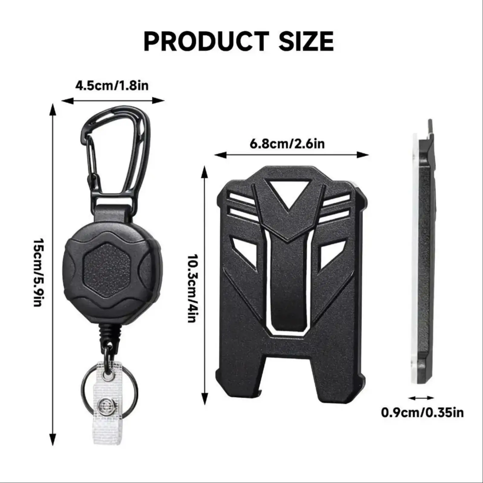1Set Badge Holder Carabiner Keychain Tactical ID Holder Retractable Reel Mountaineering Buckle Multiple Tools Accessories