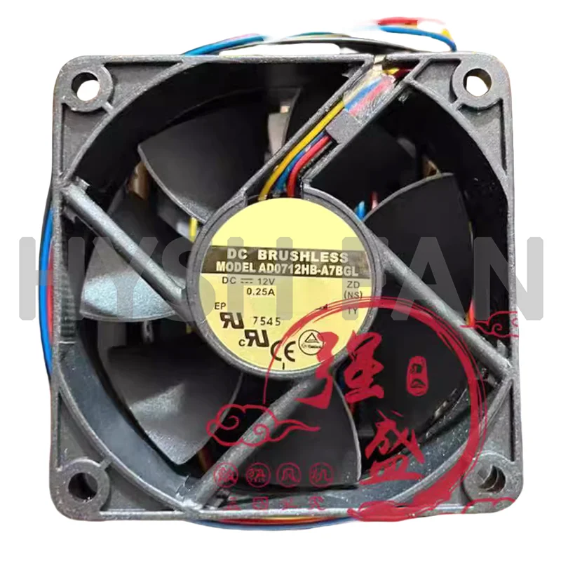 Ventilador de refrigeração original para Chassis, AD0712HB-A7BGL, 12V, 0.25A, 7025, Novo