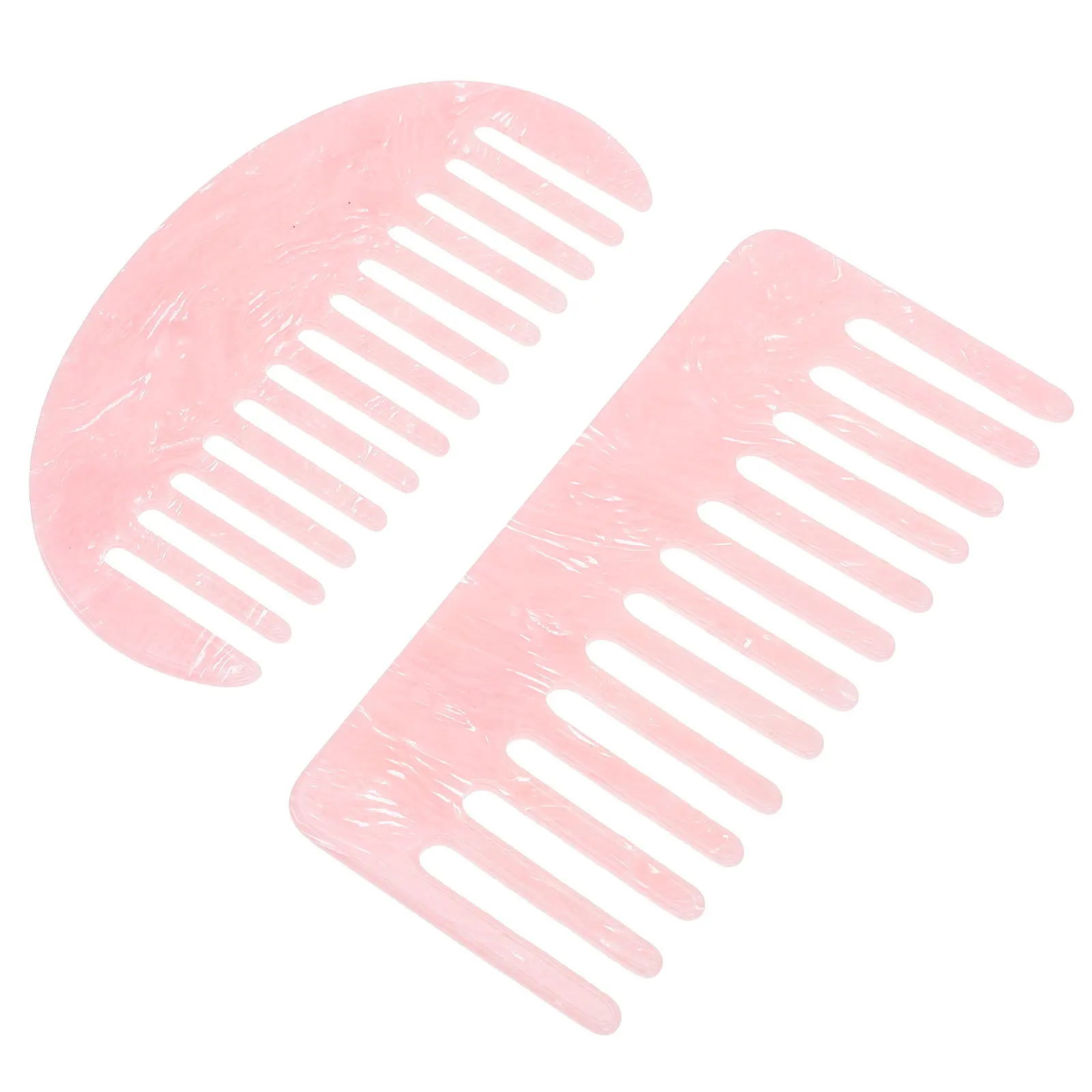 2Pcs Hair Combs Acetate Retro Marble Print Teeth Side Combs Scalp Massage Detangling Hair Care Accessories for Women