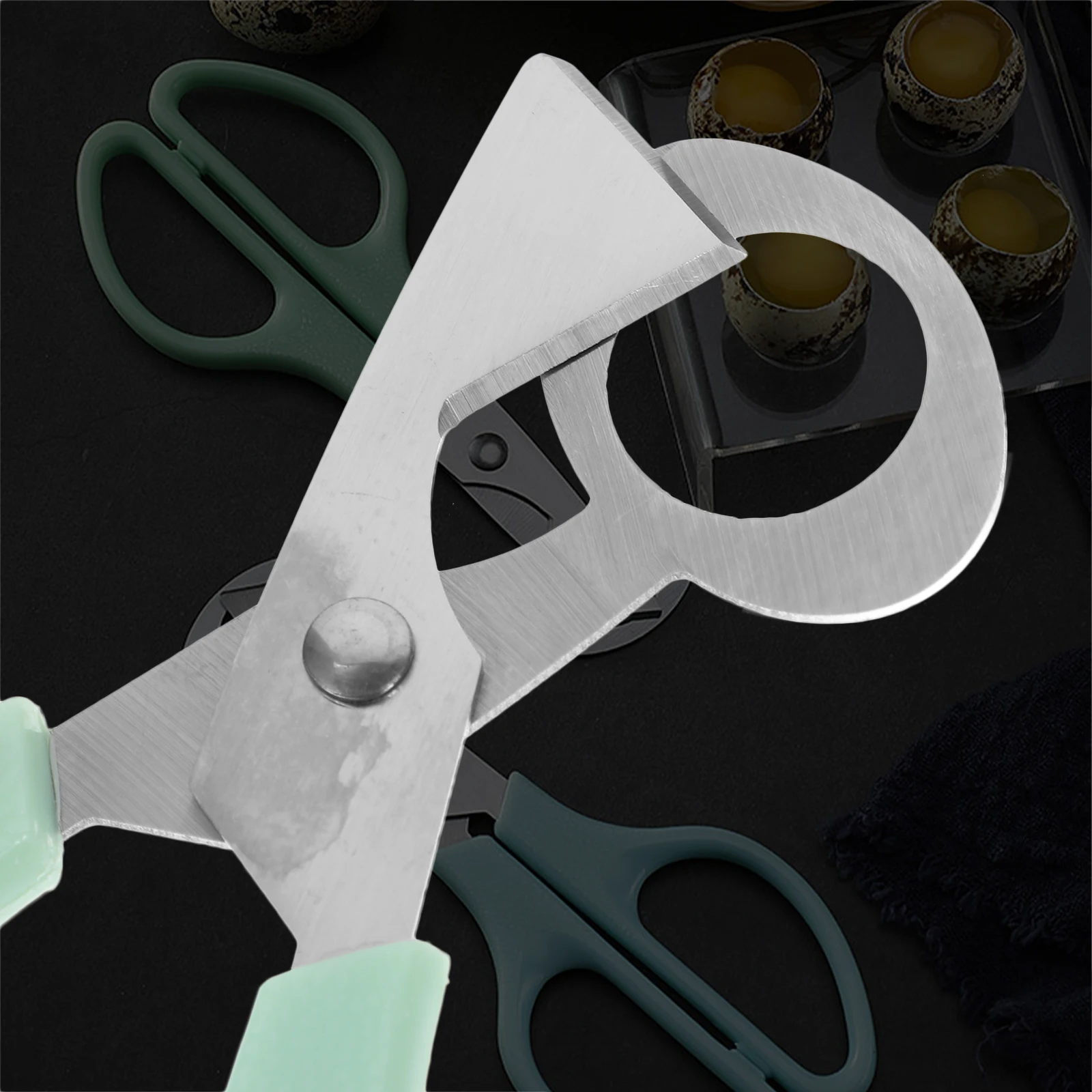 

Stainless Steel Egg Opener Easy Clean Smooth Surface Kitchen Gadget Home Restaurant Use Eggshell Cracker Scissors