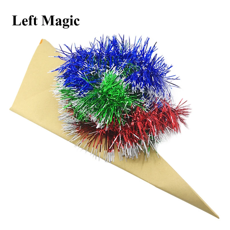 Paper Bag Out Ribbons Magic Tricks Red Blue Green Ribbon Magic Props Stage Magic Props Tools Close Up Street Illusion Gimmick