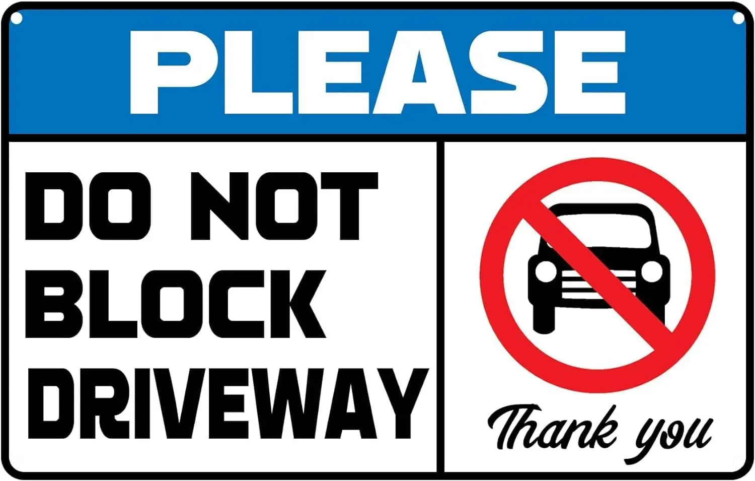 Funny Vintage Tin Signs Retro Metal Signs For Home Wall Please Do Not Block Driveway Signs for Decor Gifts Decor 8 x 12 Inches