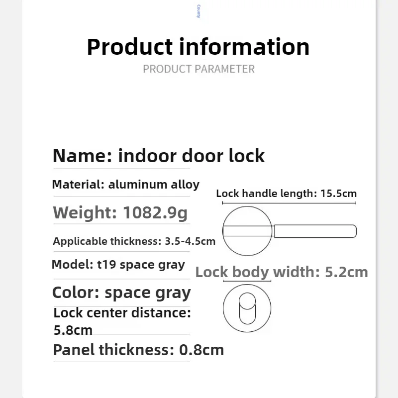 Excellent Indoor Metal Door Lock Universal Split Lock Magnetic Locks Bedroom Silent Locks Wooden Door Handle Door Hardware Acces